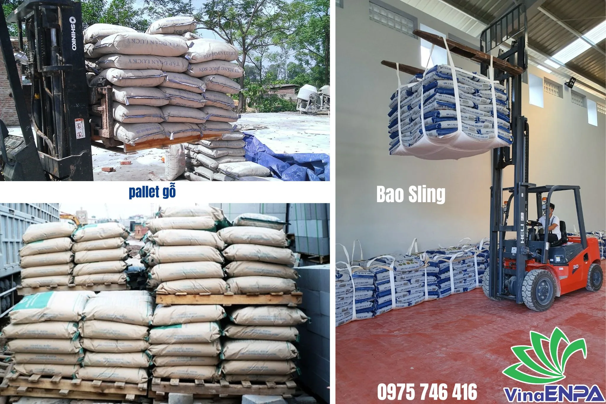 So sánh bao sling với pallet gỗ và pallet nhựa